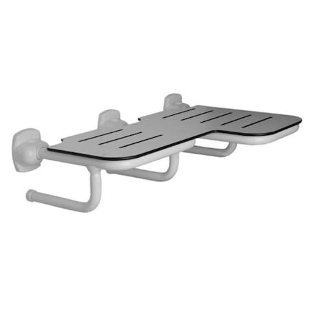 Back2Basics Contractor Series Left Double Folding Shower Seat with Phenolic Top - White BA3177635